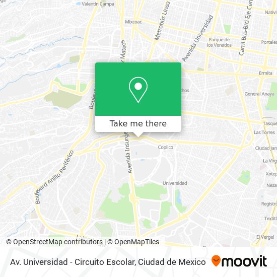 Av. Universidad - Circuito Escolar map