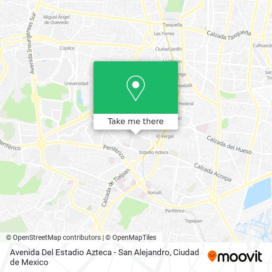 Avenida Del Estadio Azteca - San Alejandro map