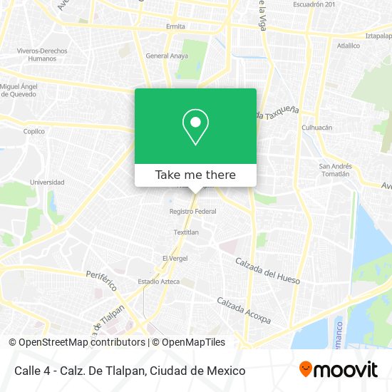 Calle 4 - Calz. De Tlalpan map