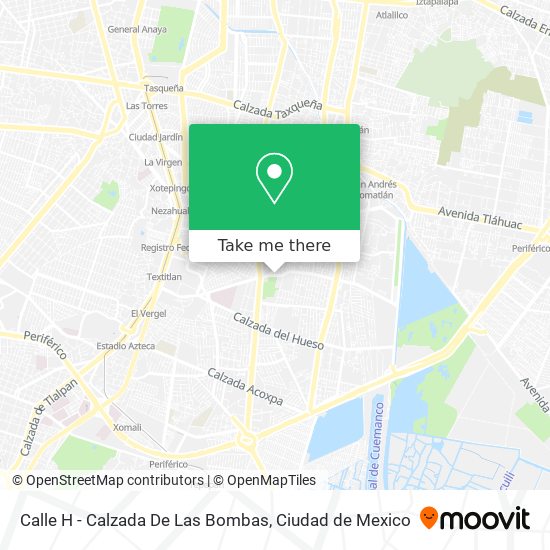 Mapa de Calle H - Calzada De Las Bombas