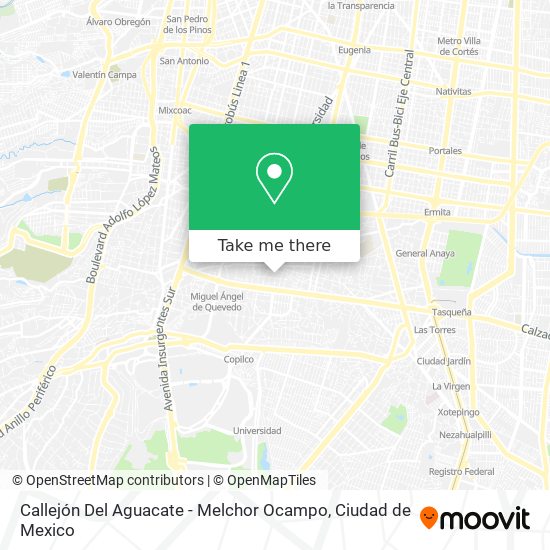 Callejón Del Aguacate - Melchor Ocampo map