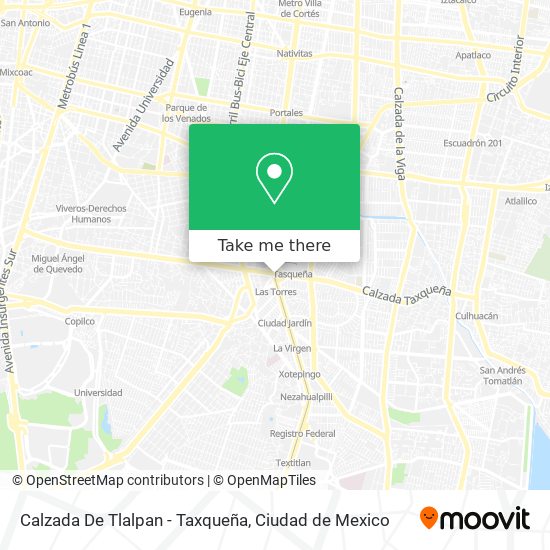 Calzada De Tlalpan - Taxqueña map