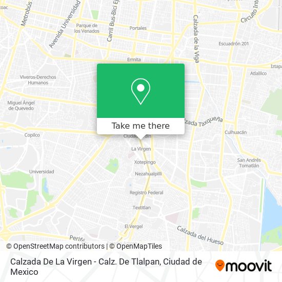 Calzada De La Virgen - Calz. De Tlalpan map