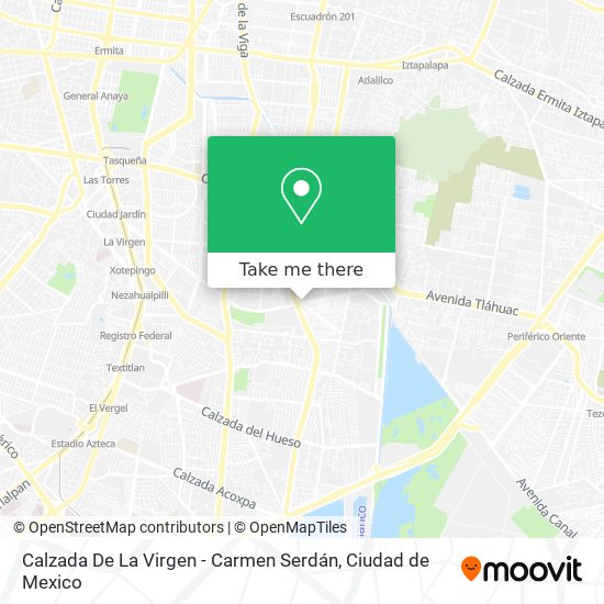 Calzada De La Virgen - Carmen Serdán map