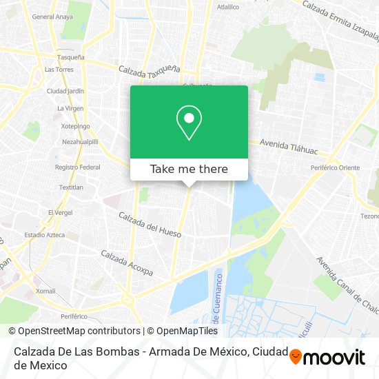 Calzada De Las Bombas - Armada De México map
