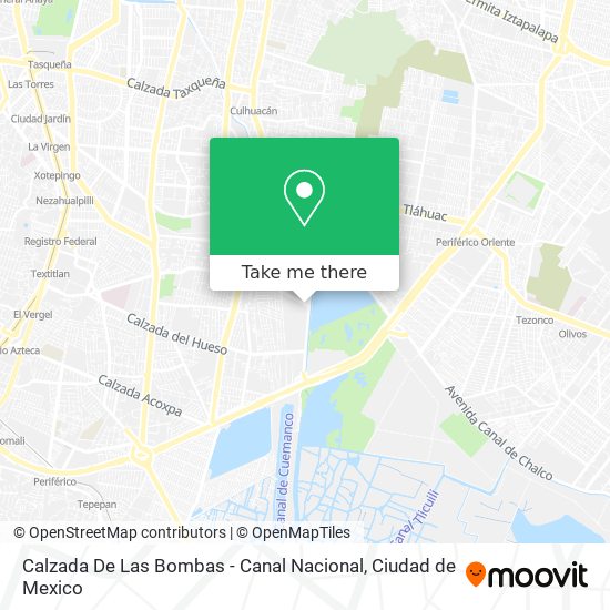 Calzada De Las Bombas - Canal Nacional map