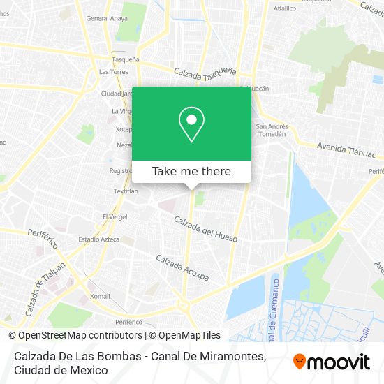 Calzada De Las Bombas - Canal De Miramontes map