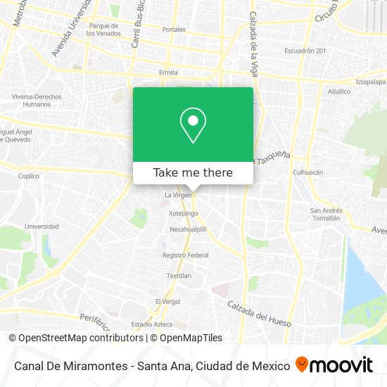 Canal De Miramontes - Santa Ana map