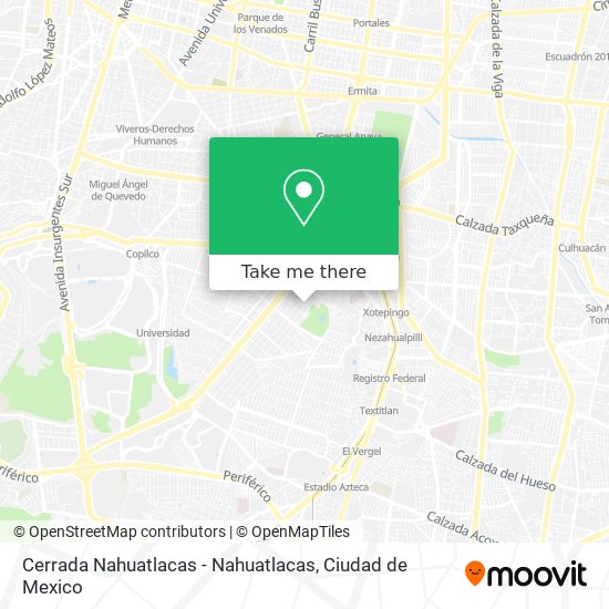 Cerrada Nahuatlacas - Nahuatlacas map