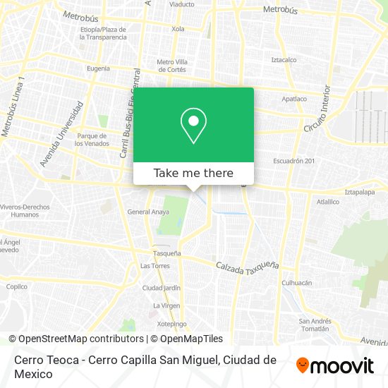 Mapa de Cerro Teoca - Cerro Capilla San Miguel