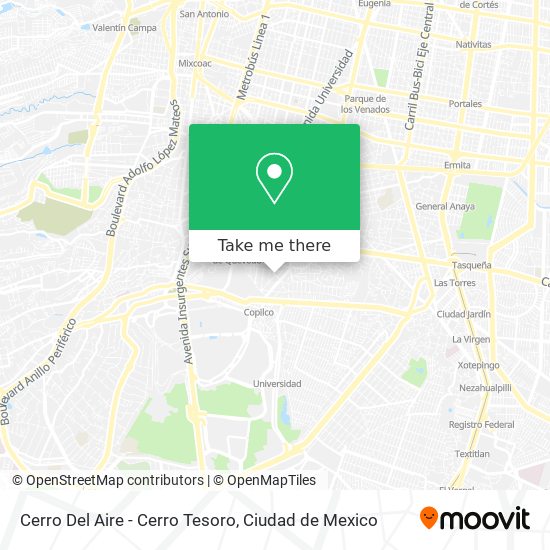 Cerro Del Aire - Cerro Tesoro map