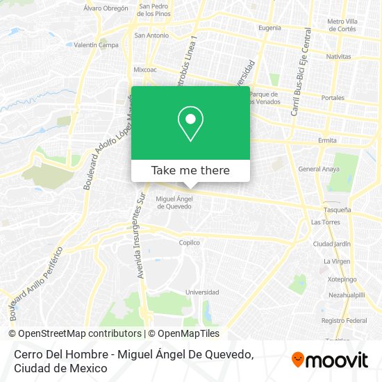 Cerro Del Hombre - Miguel Ángel De Quevedo map