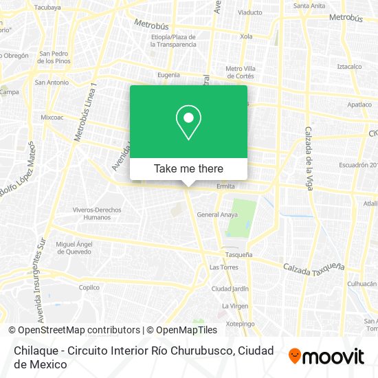 Chilaque - Circuito Interior Río Churubusco map