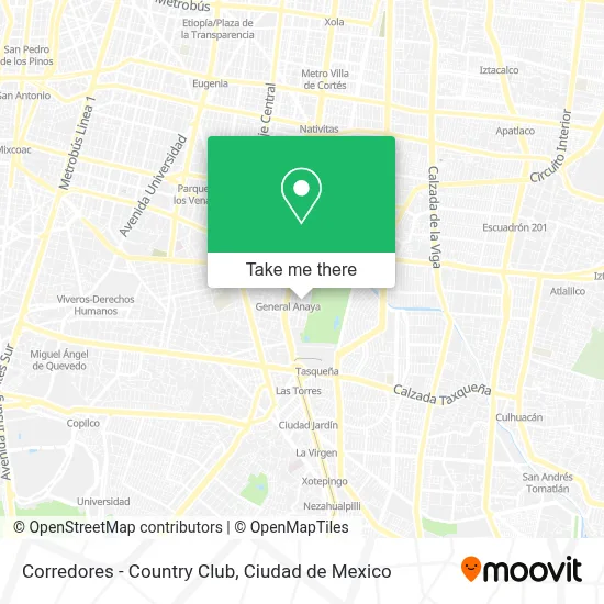 Corredores - Country Club map