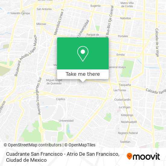 Mapa de Cuadrante San Francisco - Atrio De San Francisco