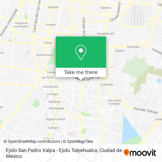 Ejido San Pedro Xalpa - Ejido Tulyehualco map