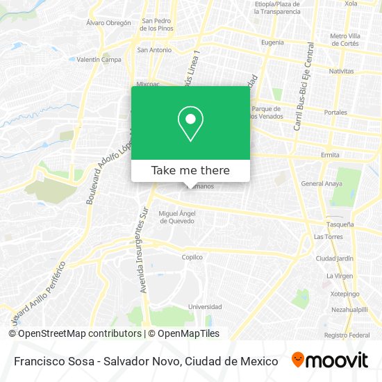 Francisco Sosa - Salvador Novo map