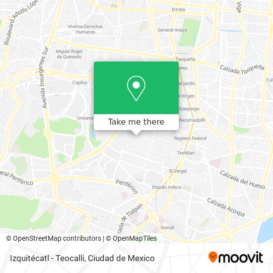 Mapa de Izquitécatl - Teocalli