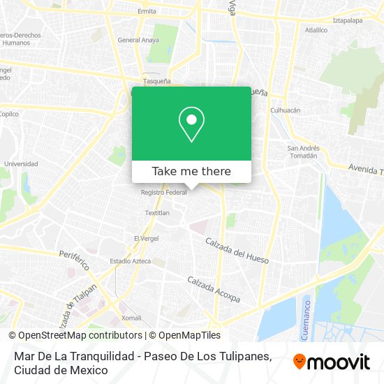 Mar De La Tranquilidad - Paseo De Los Tulipanes map