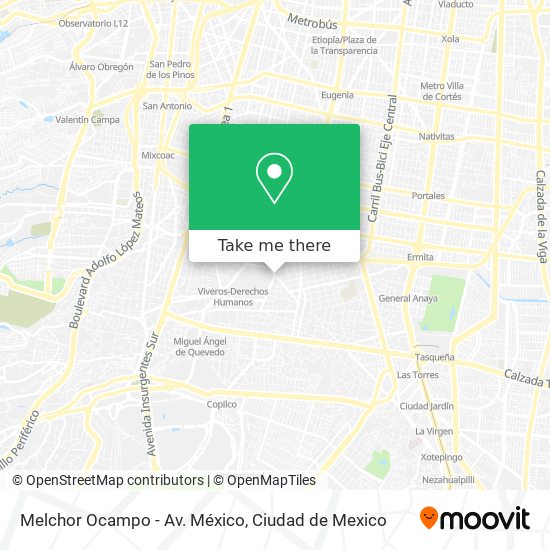 Melchor Ocampo - Av. México map