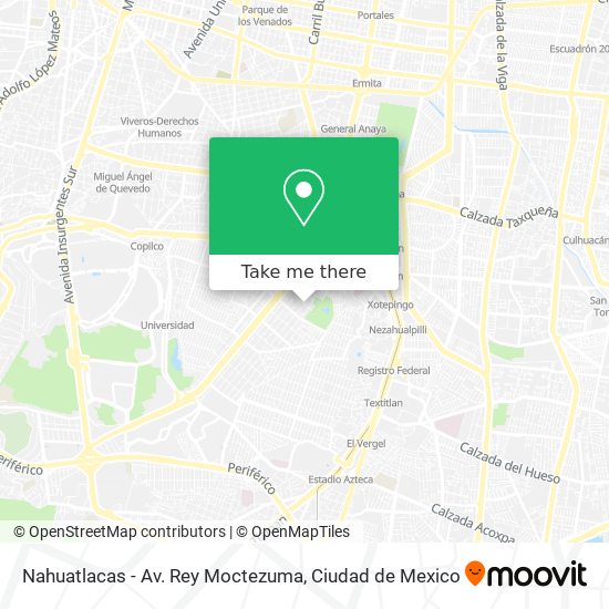 Nahuatlacas - Av. Rey Moctezuma map