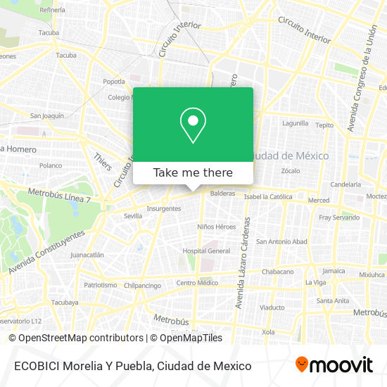 ECOBICI Morelia Y Puebla map