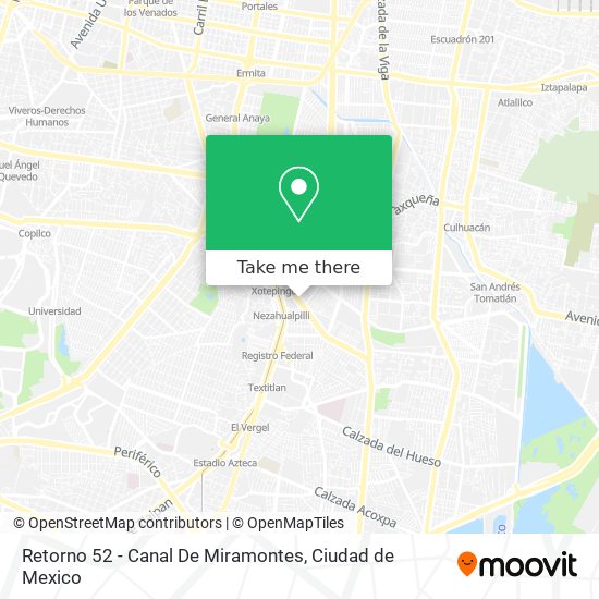 Retorno 52 - Canal De Miramontes map