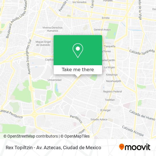 Rex Topiltzin - Av. Aztecas map