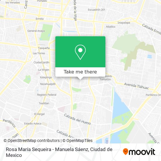 Rosa María Sequeira - Manuela Sáenz map