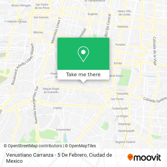 Venustiano Carranza - 5 De Febrero map