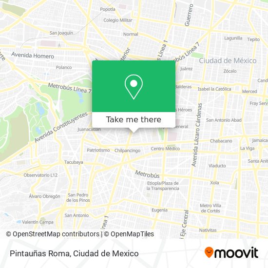 Pintauñas Roma map
