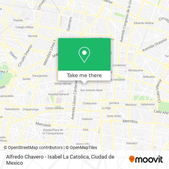 Mapa de Alfredo Chavero - Isabel La Catolica
