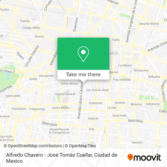 Alfredo Chavero - José Tomás Cuellar map