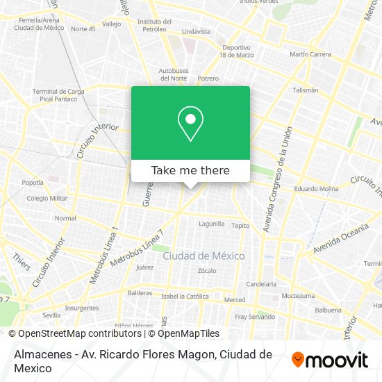 Mapa de Almacenes - Av. Ricardo Flores Magon