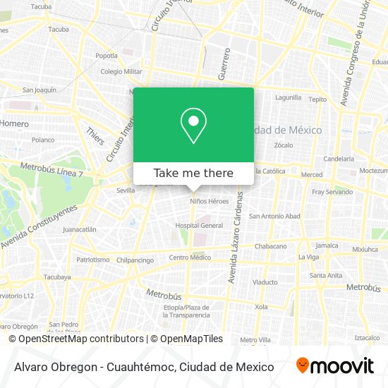 Alvaro Obregon - Cuauhtémoc map