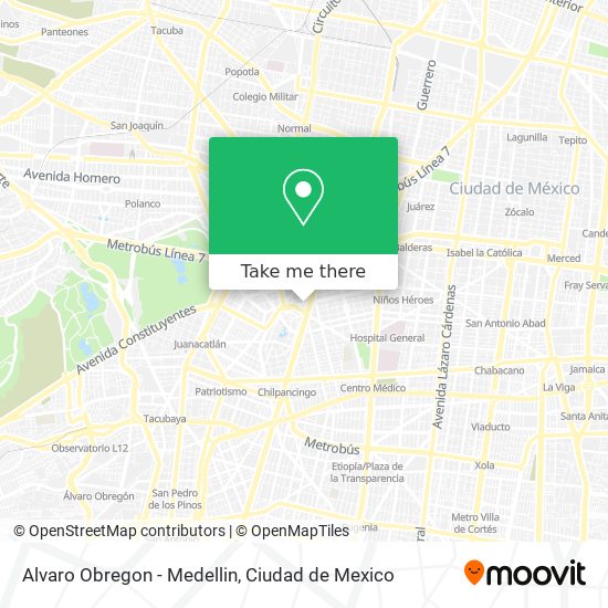 Alvaro Obregon - Medellin map
