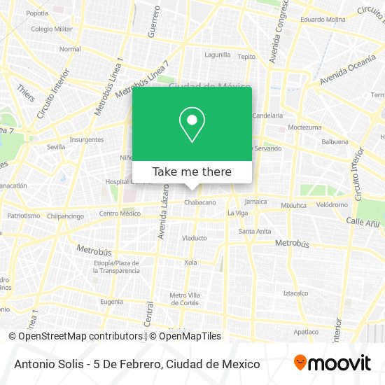 Mapa de Antonio Solis - 5 De Febrero