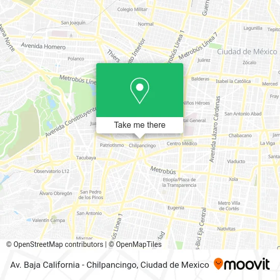 Av. Baja California - Chilpancingo map