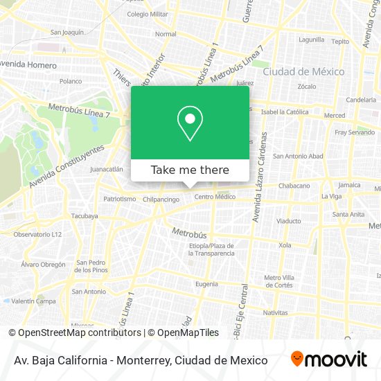 Mapa de Av. Baja California - Monterrey