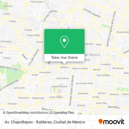Mapa de Av. Chapultepec - Balderas