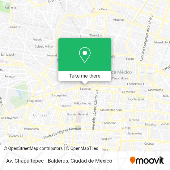 Av. Chapultepec - Balderas map