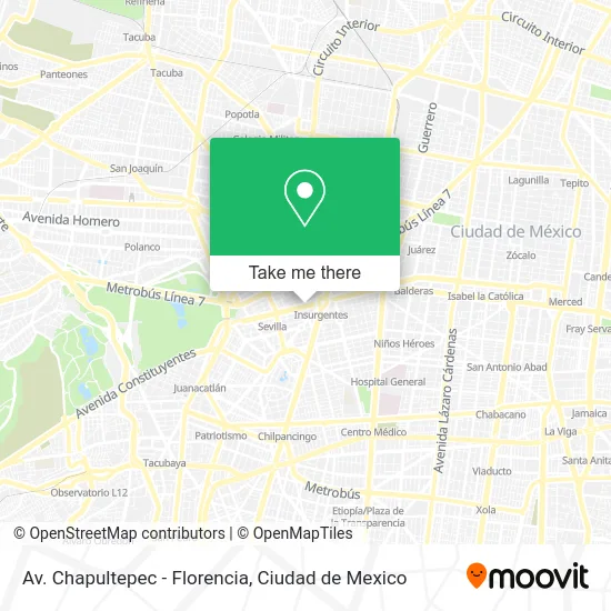 Av. Chapultepec - Florencia map