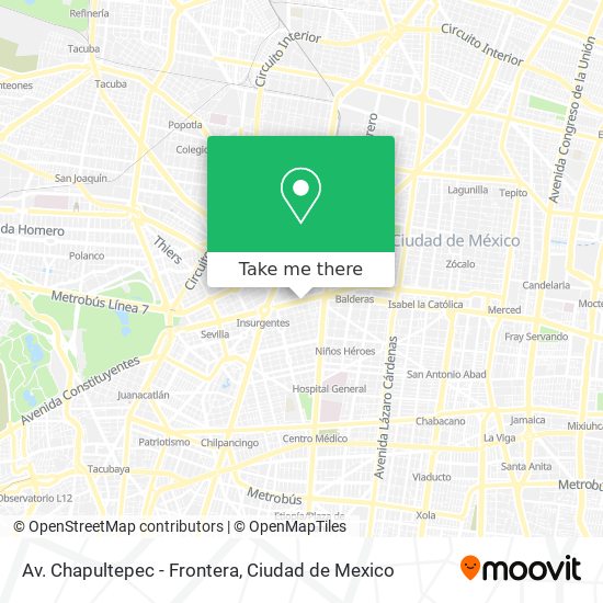 Mapa de Av. Chapultepec - Frontera