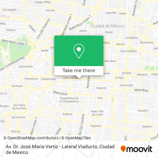 Av. Dr. José Maria Vertiz - Lateral Viaducto map