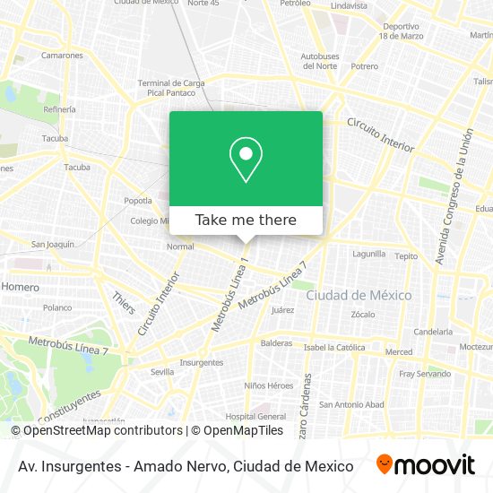 Mapa de Av. Insurgentes - Amado Nervo