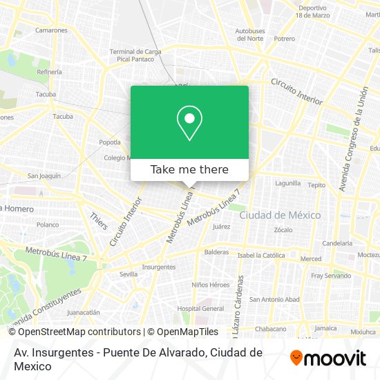 Av. Insurgentes - Puente De Alvarado map