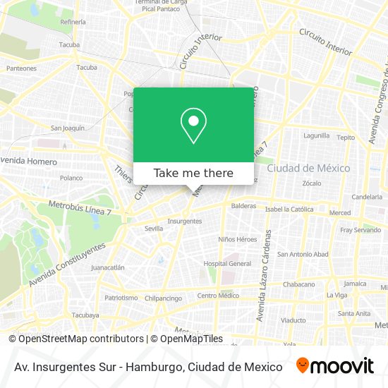 Av. Insurgentes Sur - Hamburgo map