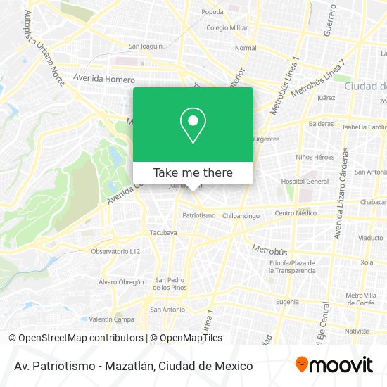 Av. Patriotismo - Mazatlán map