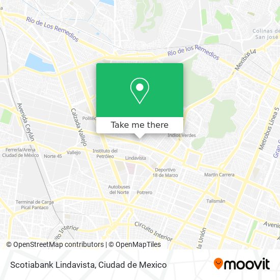 Scotiabank Lindavista map