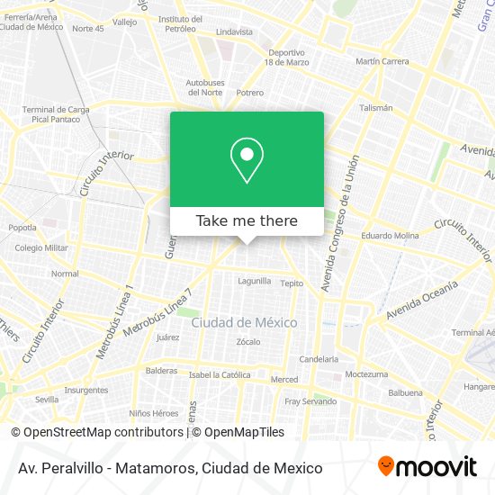 Av. Peralvillo - Matamoros map